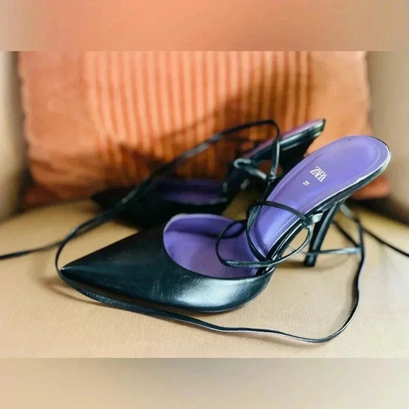 LACE UP HEELED LEATHER SHOES SIZE 6.5 LIKE NEW SMOOTH LEADER SHOES - Picture 8 of 13